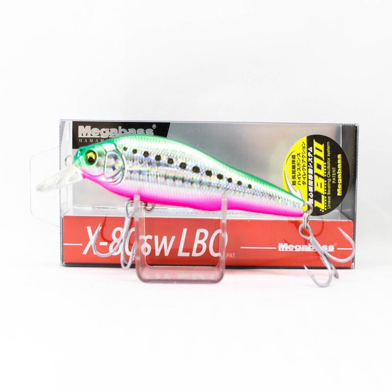 Megabass X-80 SW LBO Shallow Sinking Lure GG Reaction Iwashi (7774)