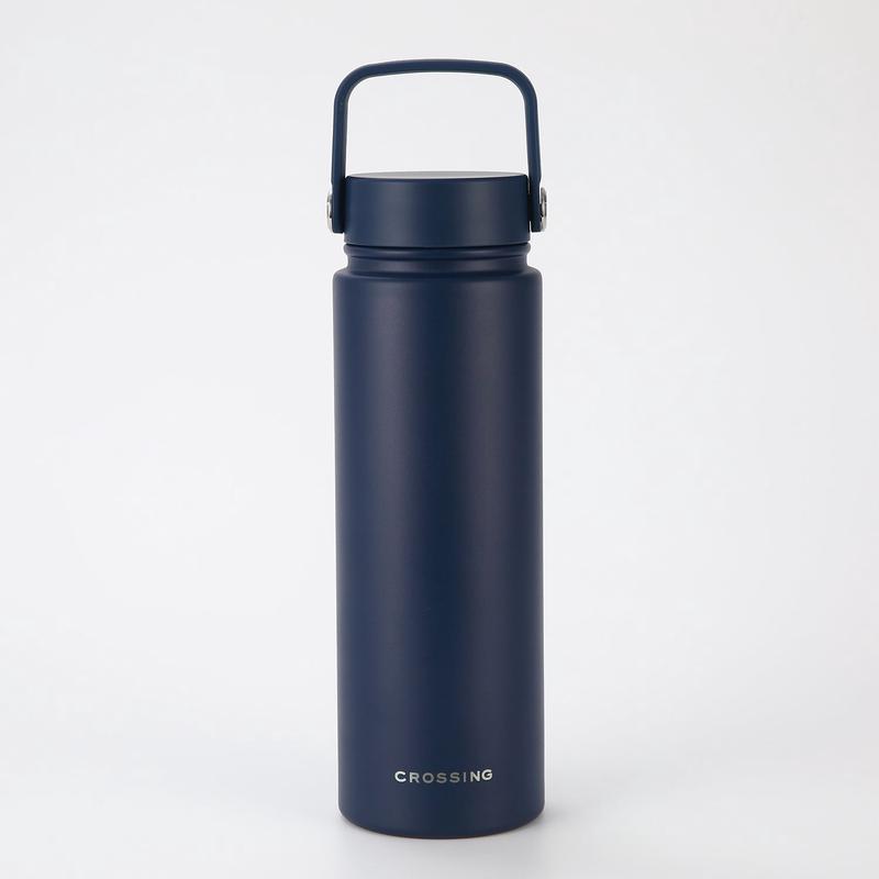 Crossing Urban Ceramic S/S Insulated Flat Cap Bottle With Handle 720ml – Ink Blue (Dark Blue)