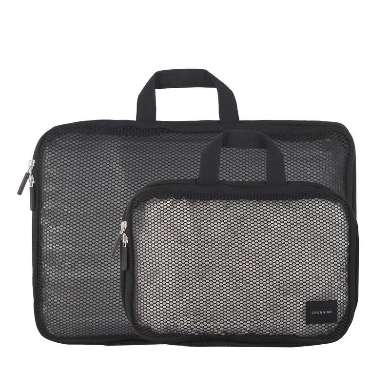 Crossing Waterproof Ripstop Nylon Compression Packing Cube Set (2-Piece Set) – Black