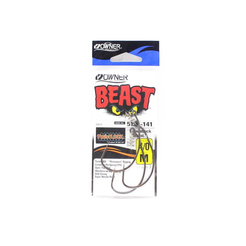 Owner TL-55 55130 Twist Lock Beast Worm Hook Size 4/0 (0149)