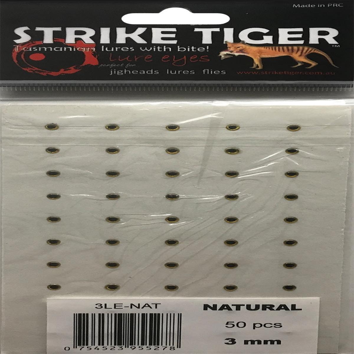 STRIKE TIGER LURE EYES 3MM NATURAL 50PCS