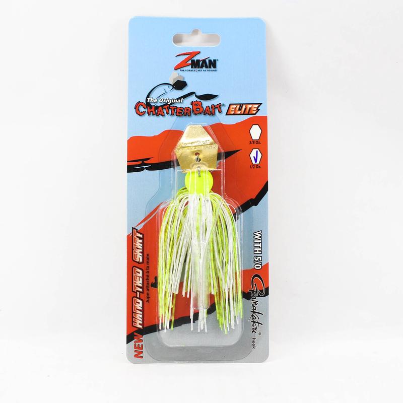 Zman Chatterbait Elite 1/2 oz Sinking Lure Chart White (1539)