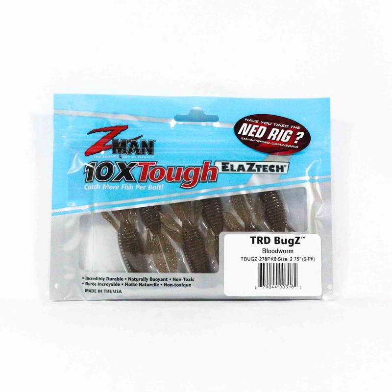 Zman Soft Lure TRD Bugz 2.75 Inch 6/Pack Bloodworm (3182)