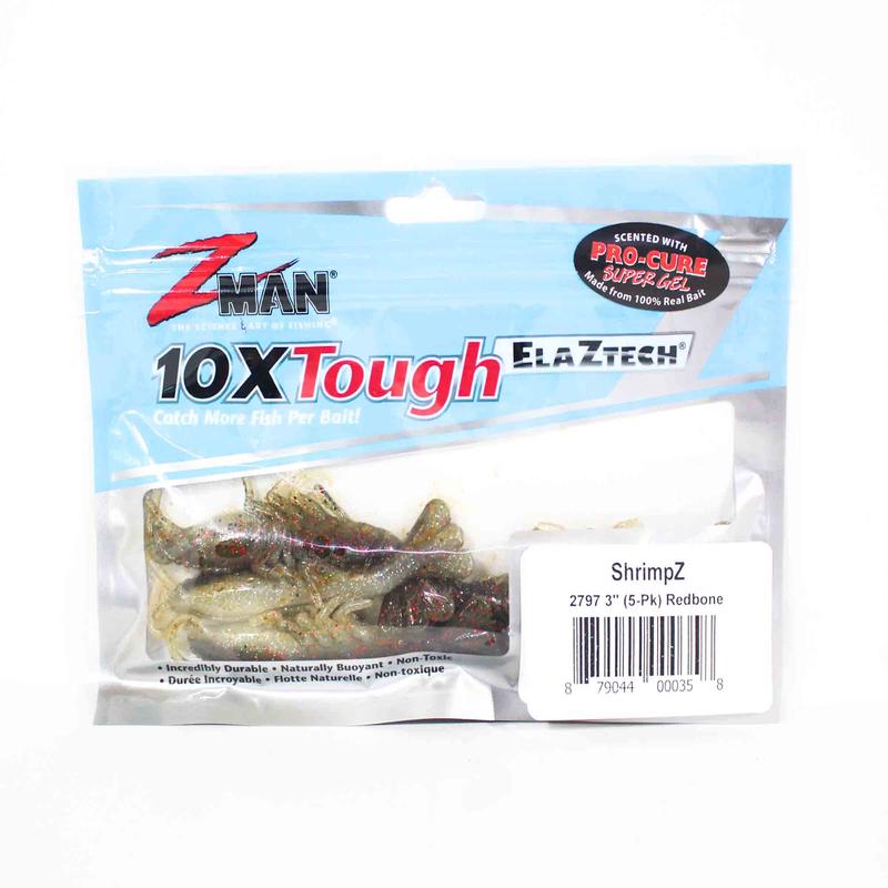 Zman Soft Lure Shrimpz 3 Inch 5/Pack Red Bone (0358)
