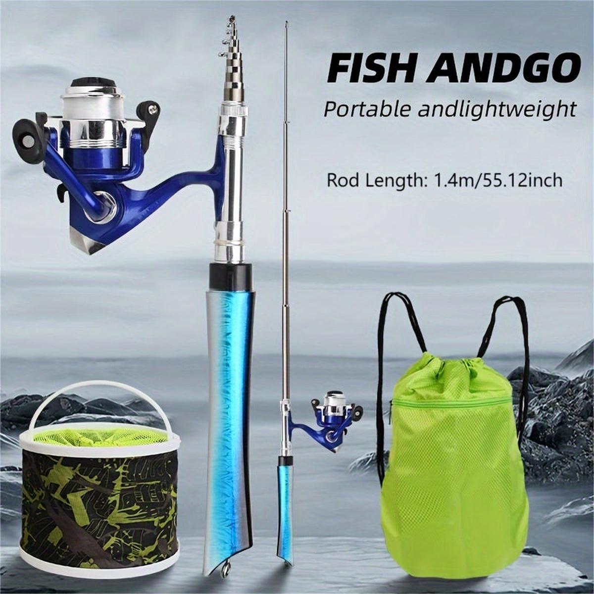140cm Portable Pocket Fishing Rod Set