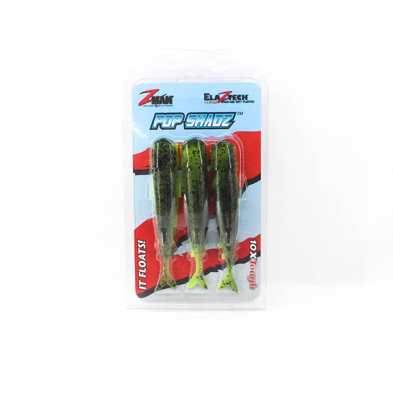 Zman Soft Lure Pop ShadZ 4 Inch 3/Pack Watermelon/Chartreuse (7951)