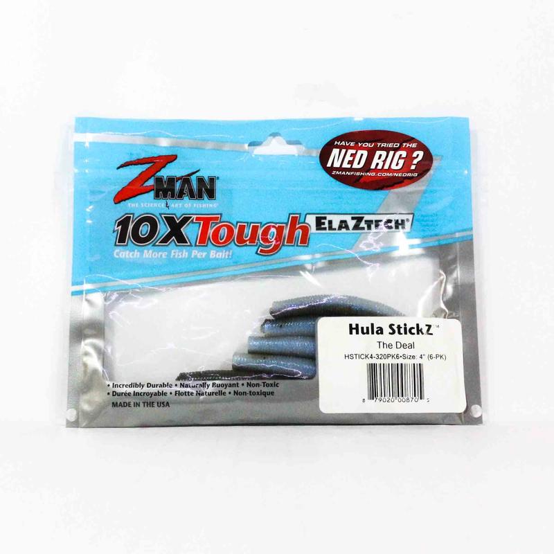 Zman Soft Lure Hula Stickz 4 Inch 6/Pack The Deal (8705)