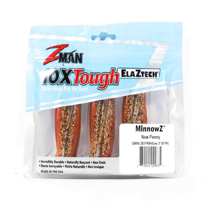 Zman Soft Lure MinnowZ 3 Inch 6/Pack New Penny (9634)