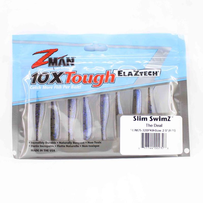 Zman Soft Lure Slim SwimZ 2.5 Inch 8/Pack The Deal (2328)