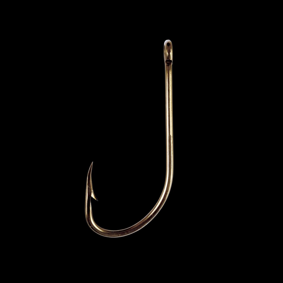 EAGLECLAW PLAIN SHANK OFFSET HOOK 10PK - STANDARD BRONZE SIZE 8