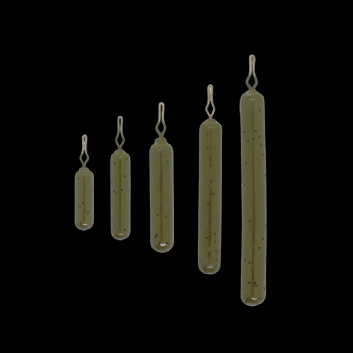 X ZONE LURES SKINNY DROP SHOT WEIGHT 5PK - 1/8OZ - GREEN PUMPKIN