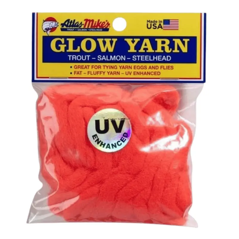 ATLAS UV GLOW YARN FLAME RED 12 FT