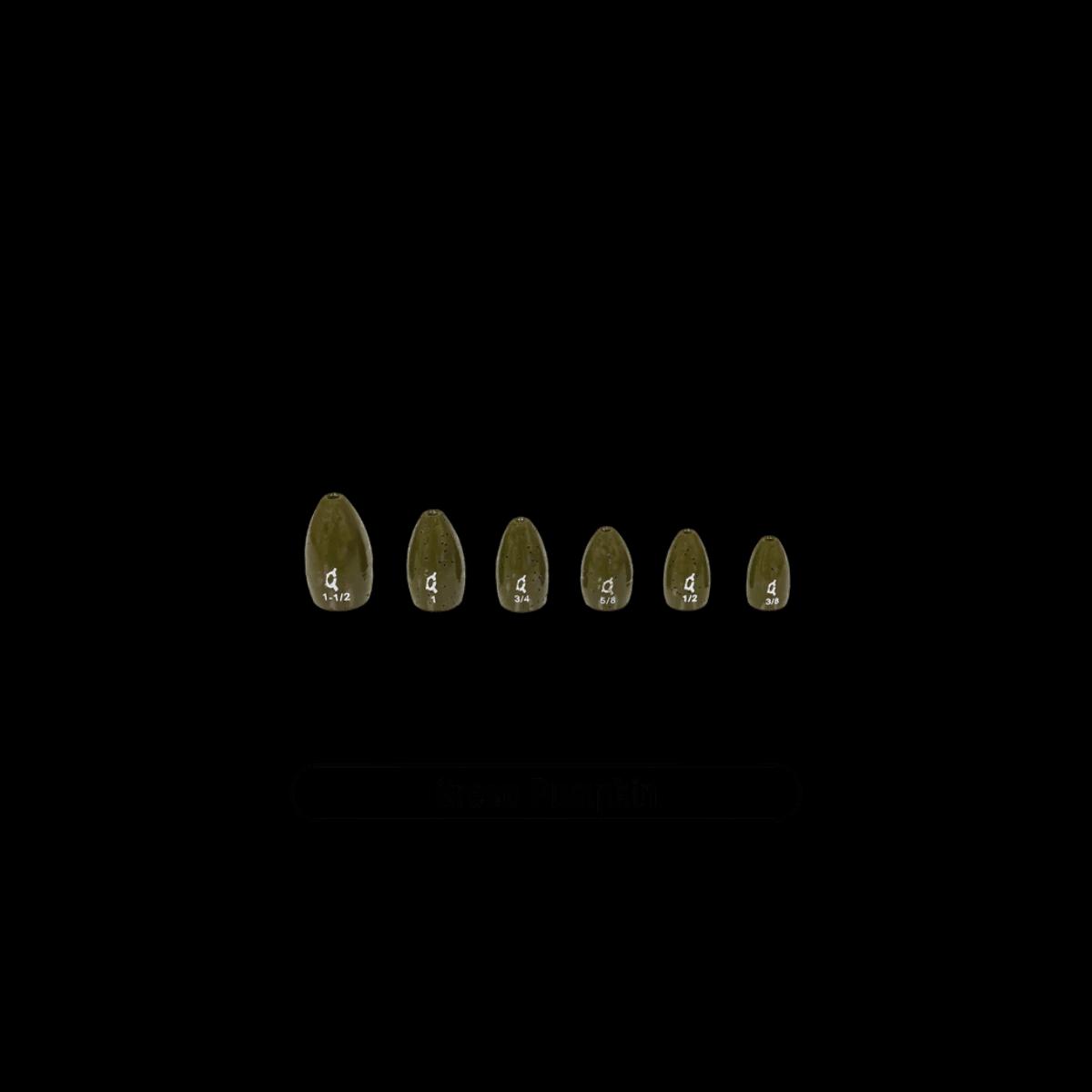 X ZONE LURES TUNGSTEN FLIPPING WEIGHT 2PK 5/8OZ - GRN PUMPKIN