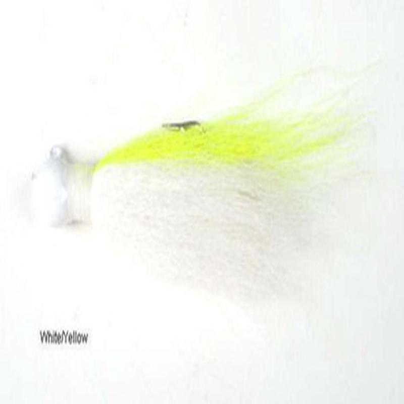 Andrus Lures BA114 Ball Jig Bucktail - White/Yellow