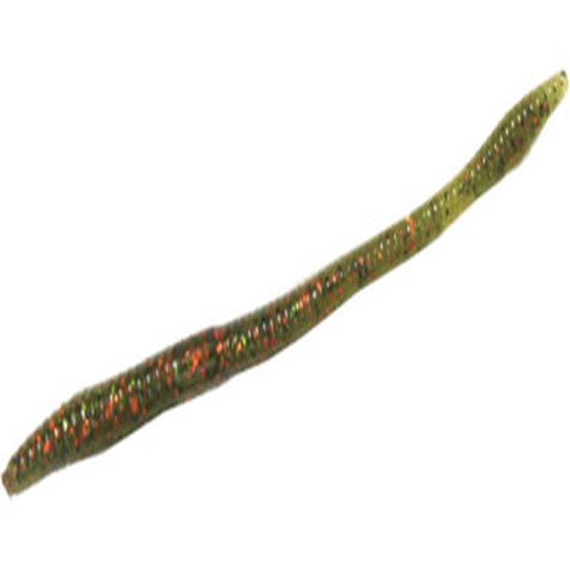 Zoom Trick Worm - 6-1/4in - Watermelon Green Orange