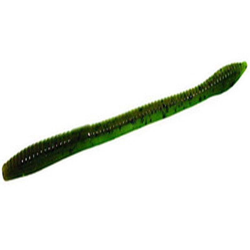 Zoom Trick Worm - 6-1/4in - Green Pumpkin/Watermelon