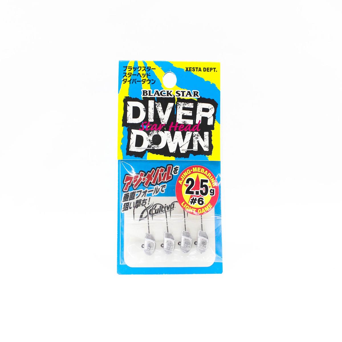Xesta Jig Head Black Star Head Diver Down 2.5 grams Hook Size 6 (0915)