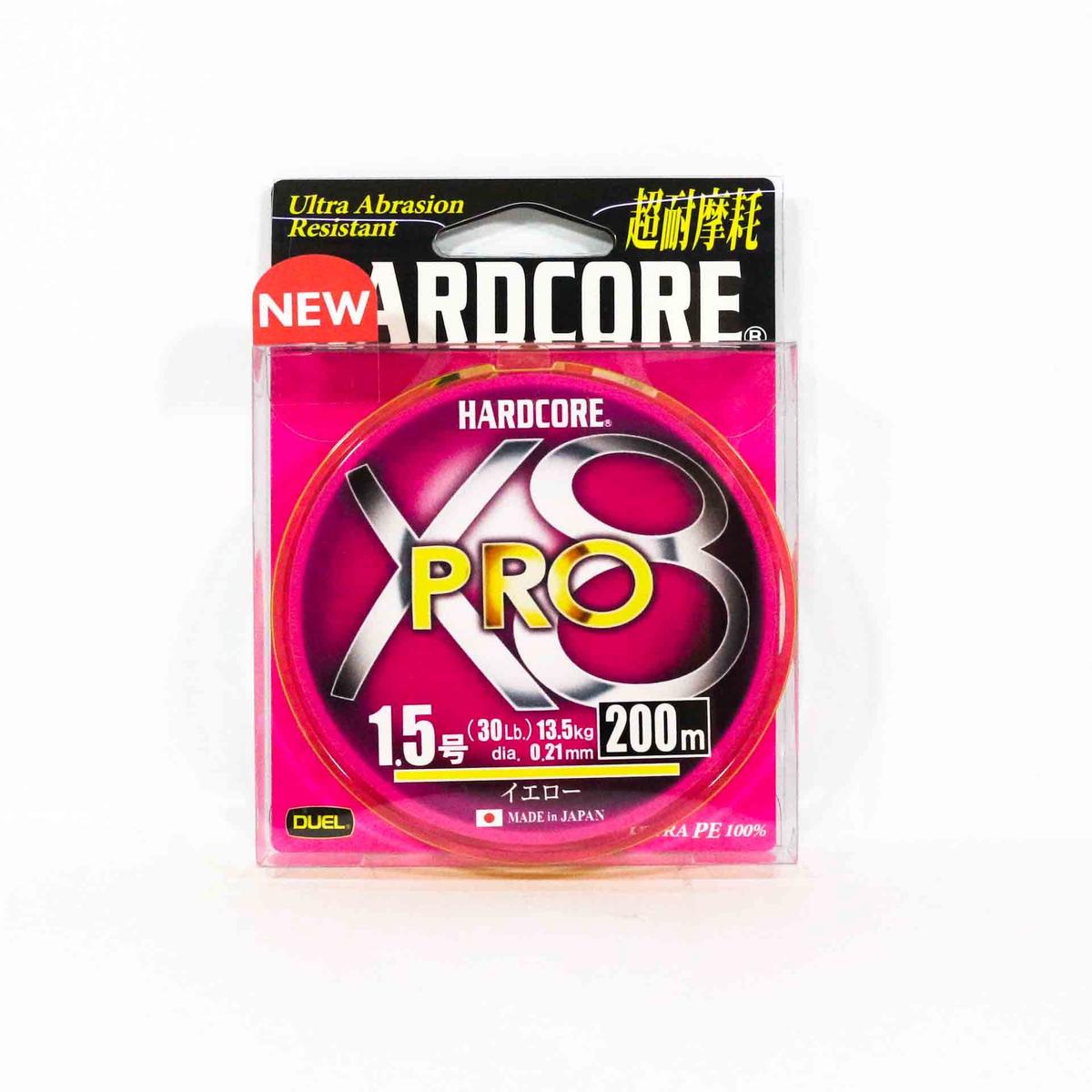 Yo Zuri Duel P.E Line Hardcore X8 Pro 200m P.E 1.5 13.5Kg Yellow H3886-Y