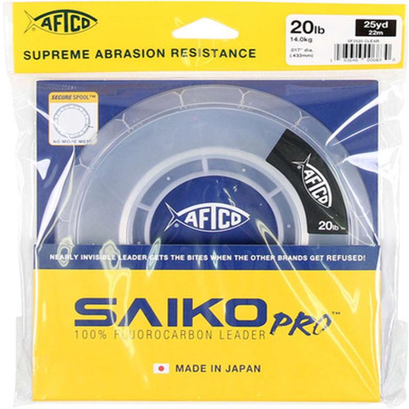 Aftco Saiko Pro Fluorocarbon Leader - Clear - 60lb - 50yds