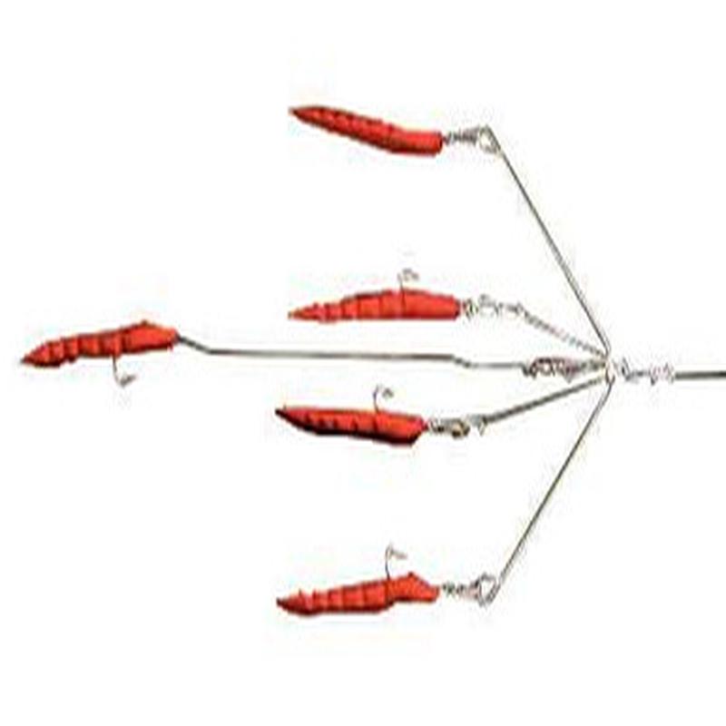 9er's 403 7'' 4 Arm N.E. Eel Rig Lure - 4030RED Red