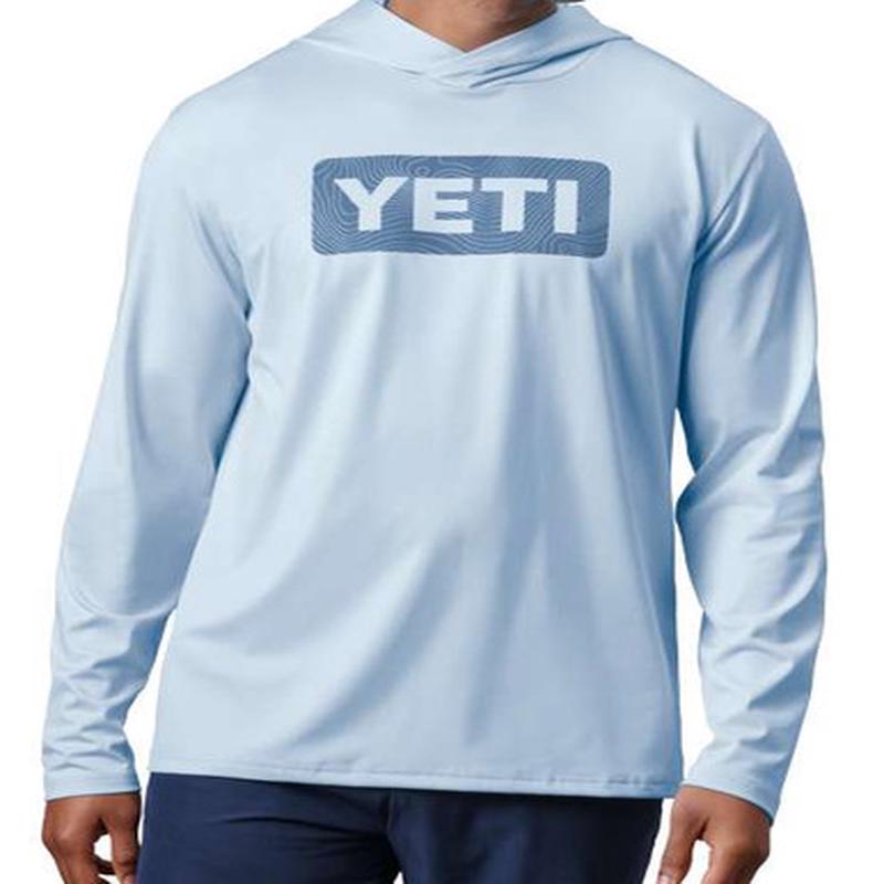 YETI Wave Long Sleeve Hooded Sunshirt - Light Blue - X-Small