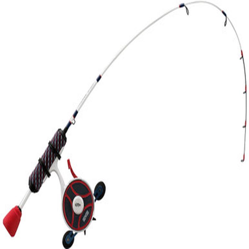 13 Fishing USAFF-RH-27L Black Betty FreeFall Ghost Patriot Edition Ice Combo