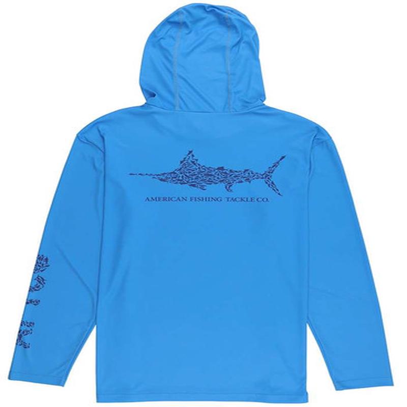 Aftco Jigfish Youth Hooded Performance Shirt - Brilliant Blue - Small