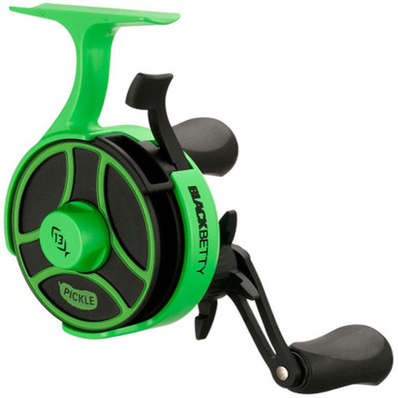 13 Fishing BBFFGWRP2.5-LH Black Betty Free Fall Ghost Ice Reel - Radioactive Pickle - 2.5:1 - Left Hand