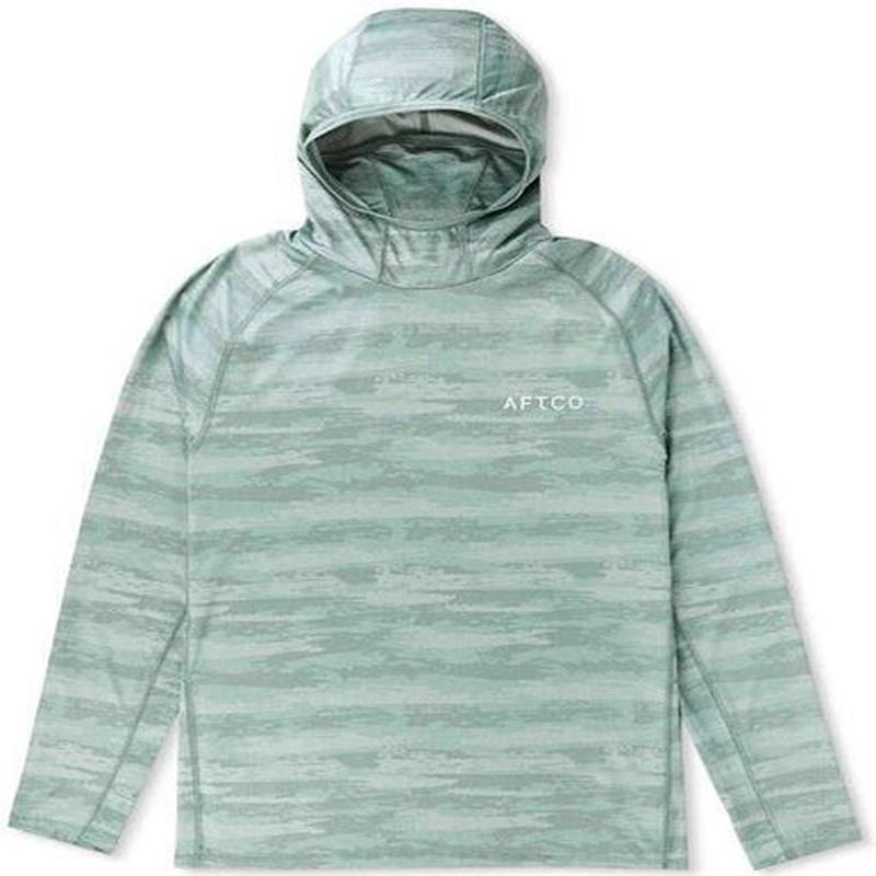 Aftco Adapt Tactical Hooded Performance Shirt - Jade Shoreline Camo - Large