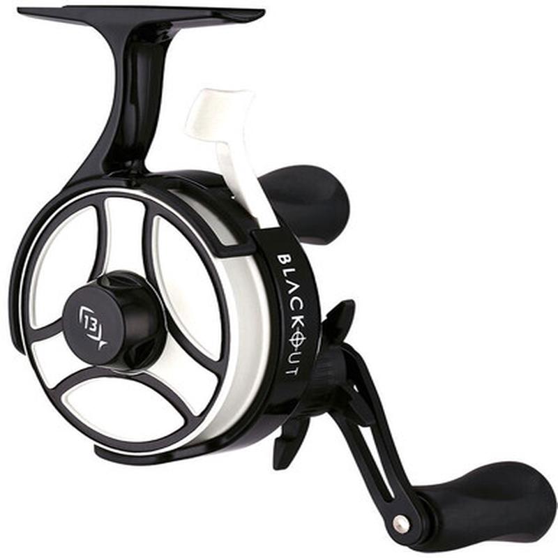 13 Fishing BBFFGWBOG2.5-LH Black Betty Free Fall Ghost Ice Reel - Blackout Glow - 2.5:1 - Left Hand