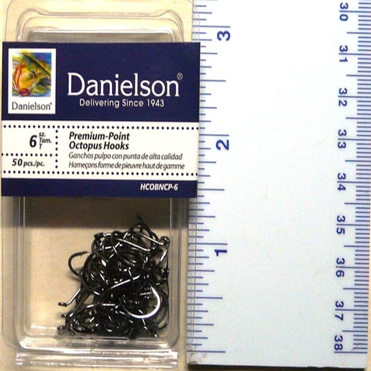 100 Danielson HCOBNCP Black Chrome Octopus Fish Fishing Hooks size 6 - 100 hooks