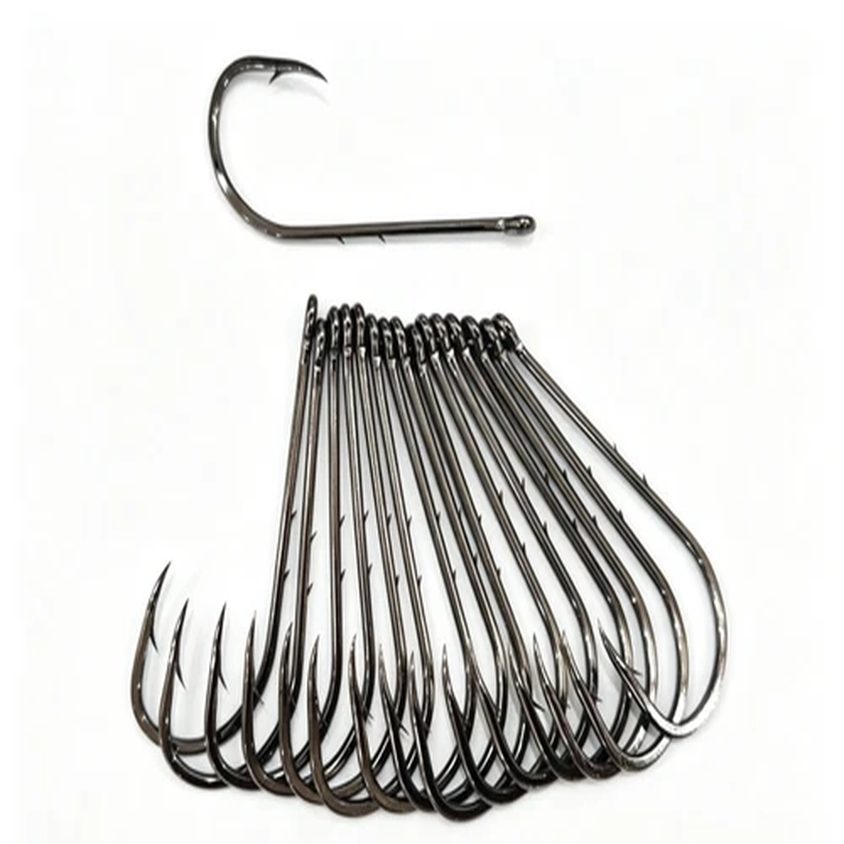 100pcs Offset Bait Holder Hooks Long Shank Carbon Steel for Estuary Fishing