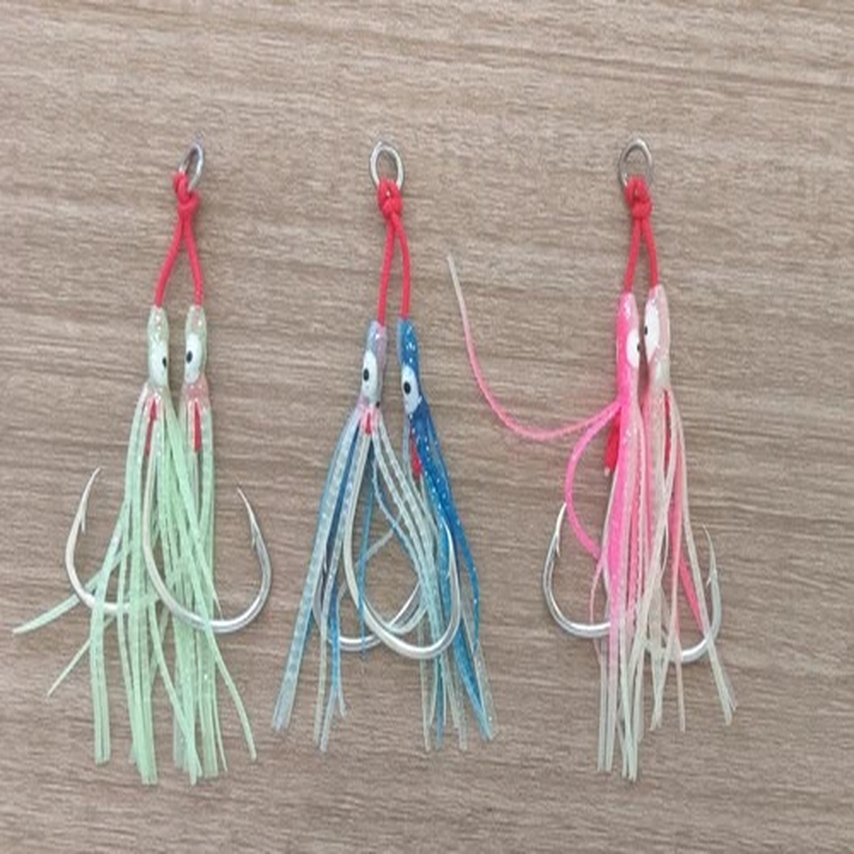 10PCS Jig Assist Hook With Squid Luminous Octopus Soft Skirts Saltwater Hook 5/0