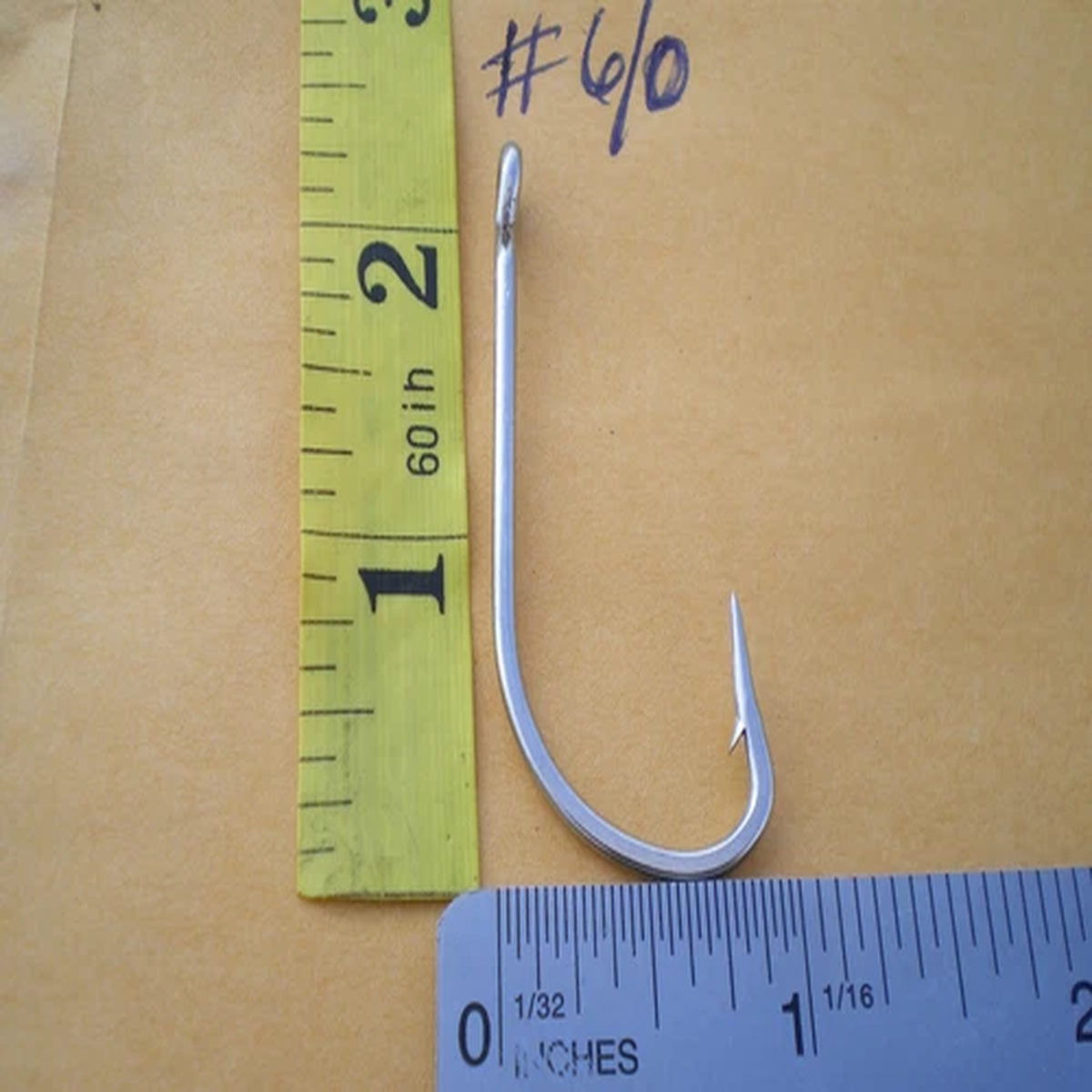 25 PCS. STAINLESS STEEL IN LINE HOOKS, MUSTAD 34007 SIZE #6/0