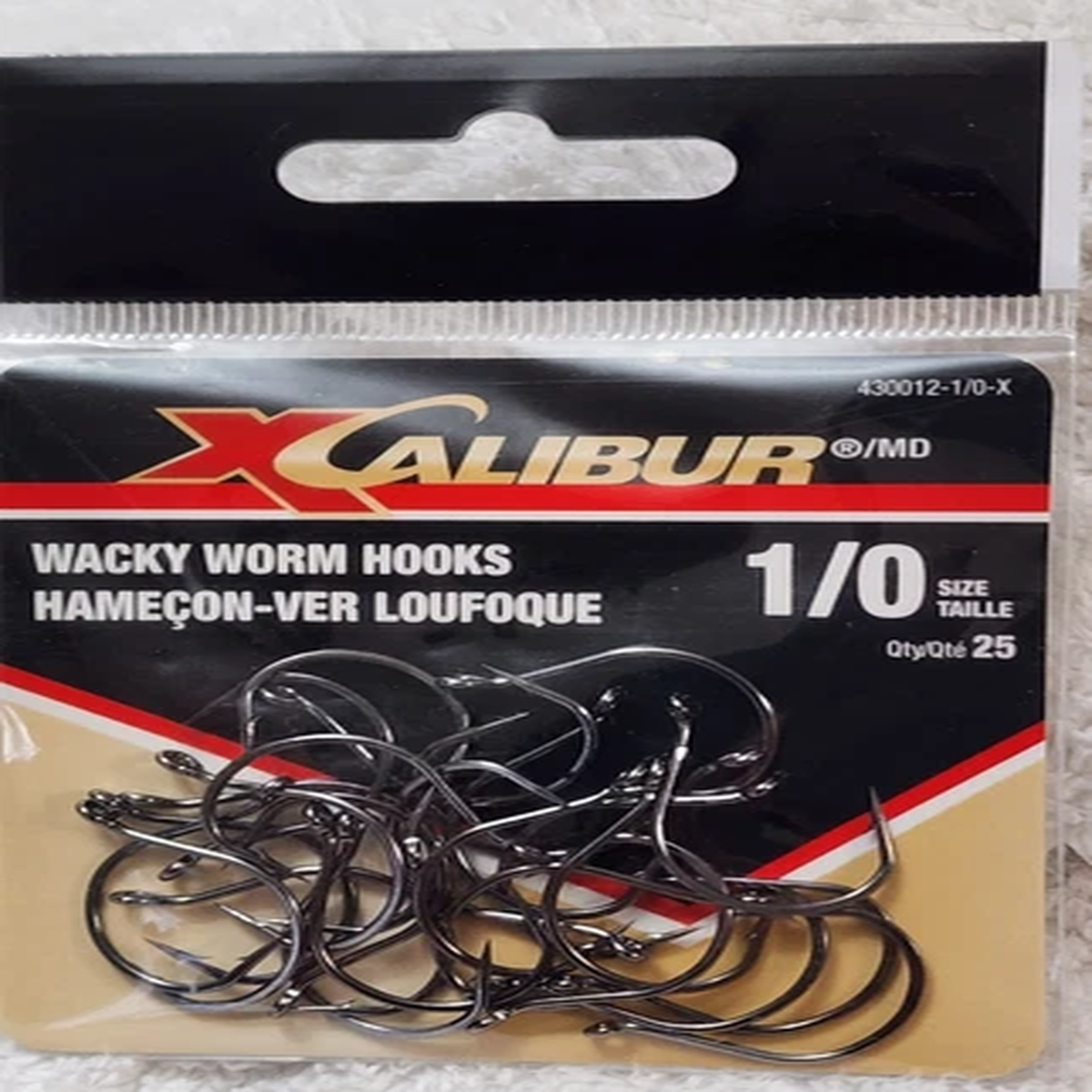 25ct Pack Xcalibur 1/0 Wacky Rig Hooks 430012-1/0-X for Drop Shot Senko