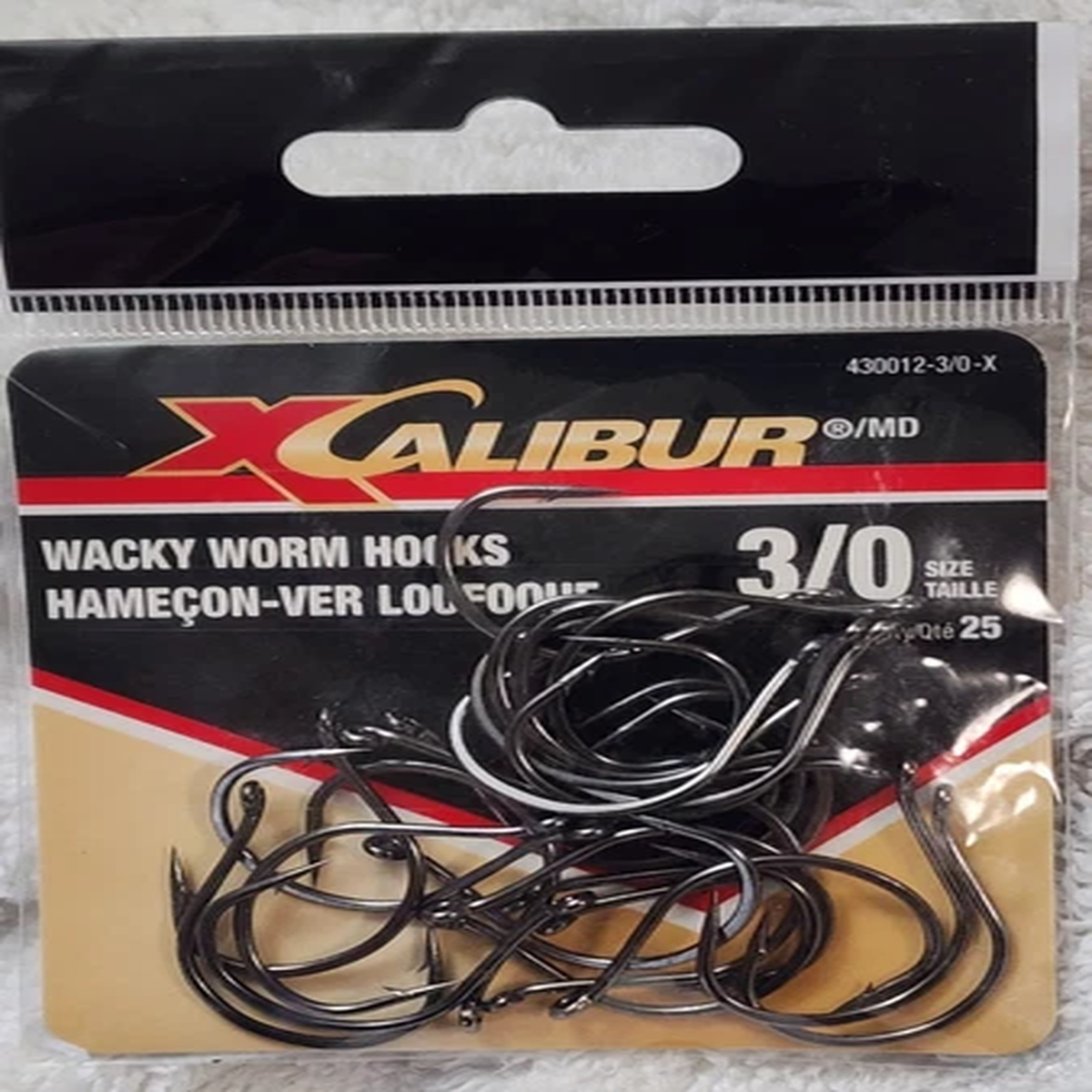 25ct Pack Xcalibur 3/0 Wacky Rig Hooks 430012-3/0-X for Drop Shot Senko