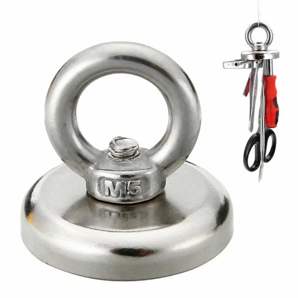 2x 22KG 25mm EYEBOLT Magnetic Hook | Fishing Magnet | Hook Magnetic Fishing