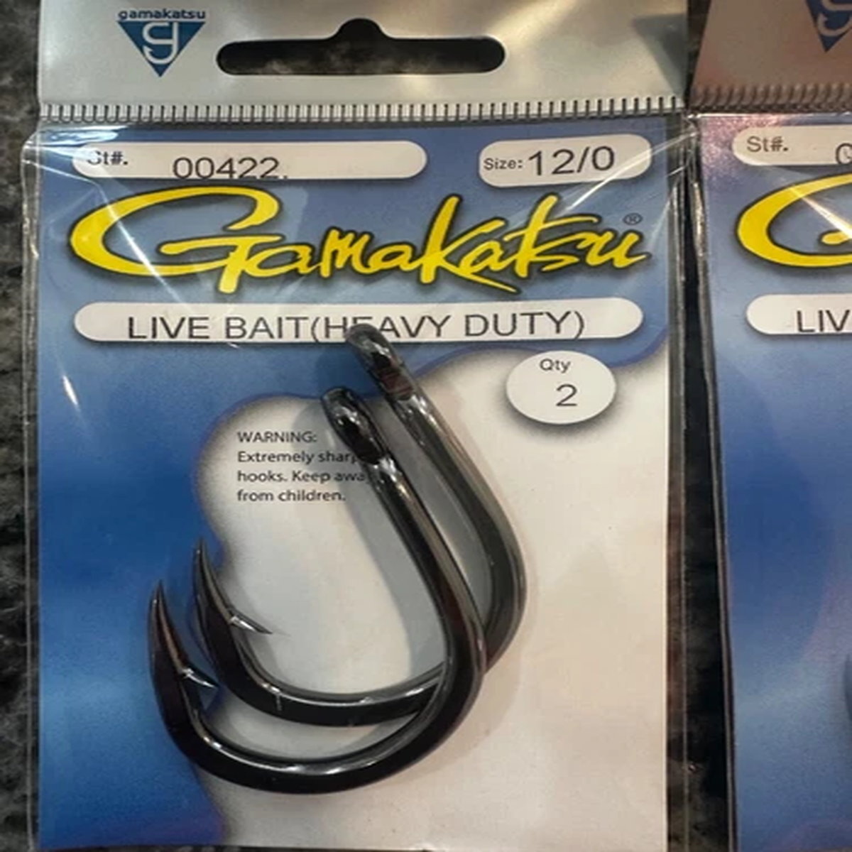 Gamakatsu Live Bait HD 12/0 Tuna hooks - Bulk Box. 20 packs per box - 40 Hooks