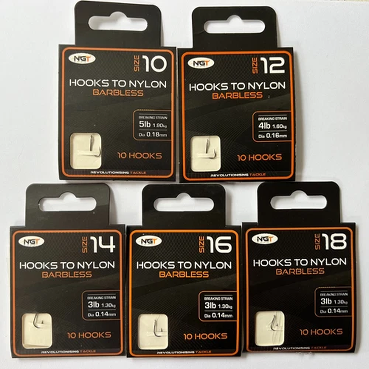 Pack of 30 NGT Barbless Hooks To Nylon Ready Tied Fishing Hooks (3 Packs of 10)