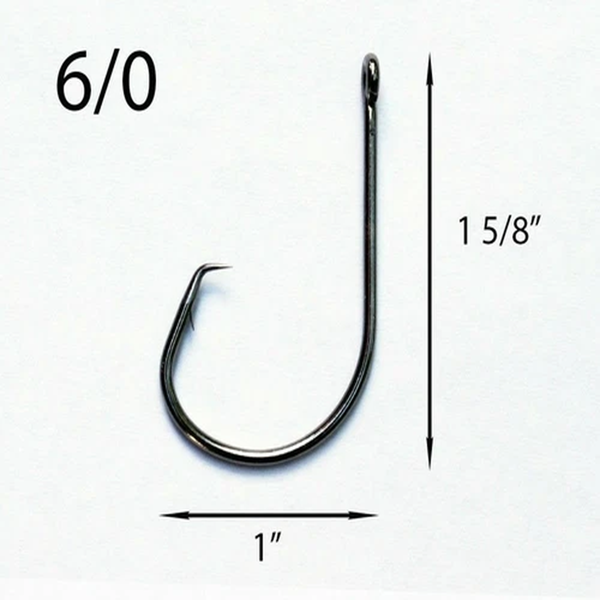 PACK OF 50 Size 6/0 TACKLEWORKS Circle Non-Offset Inline Fishing Hooks 7381