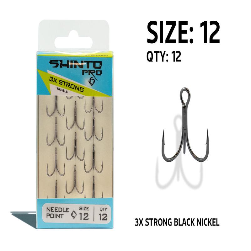 Shinto Pro 3X Strong Black Nickel Trebles - 12