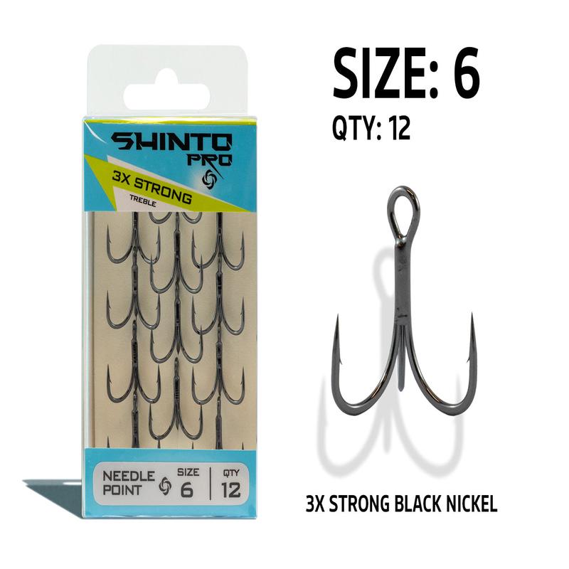 Shinto Pro 3X Strong Black Nickel Trebles - 6
