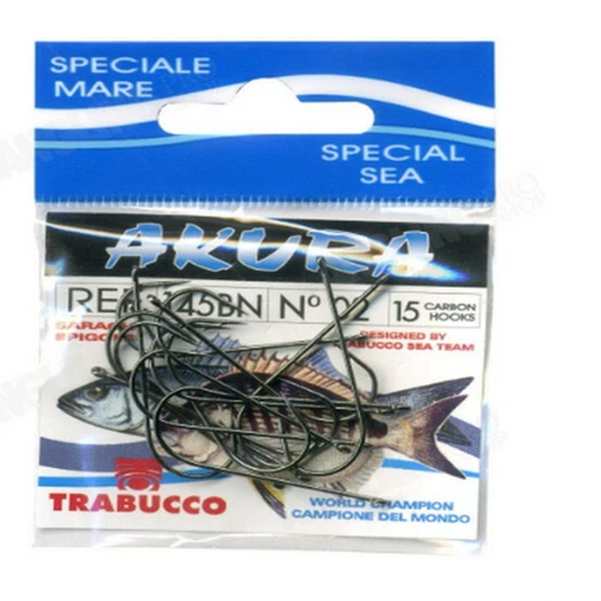 Trabuco Akura 145BN Sea Match Fishing Hooks size 10-2 Needle Sharp Strong 15 PK