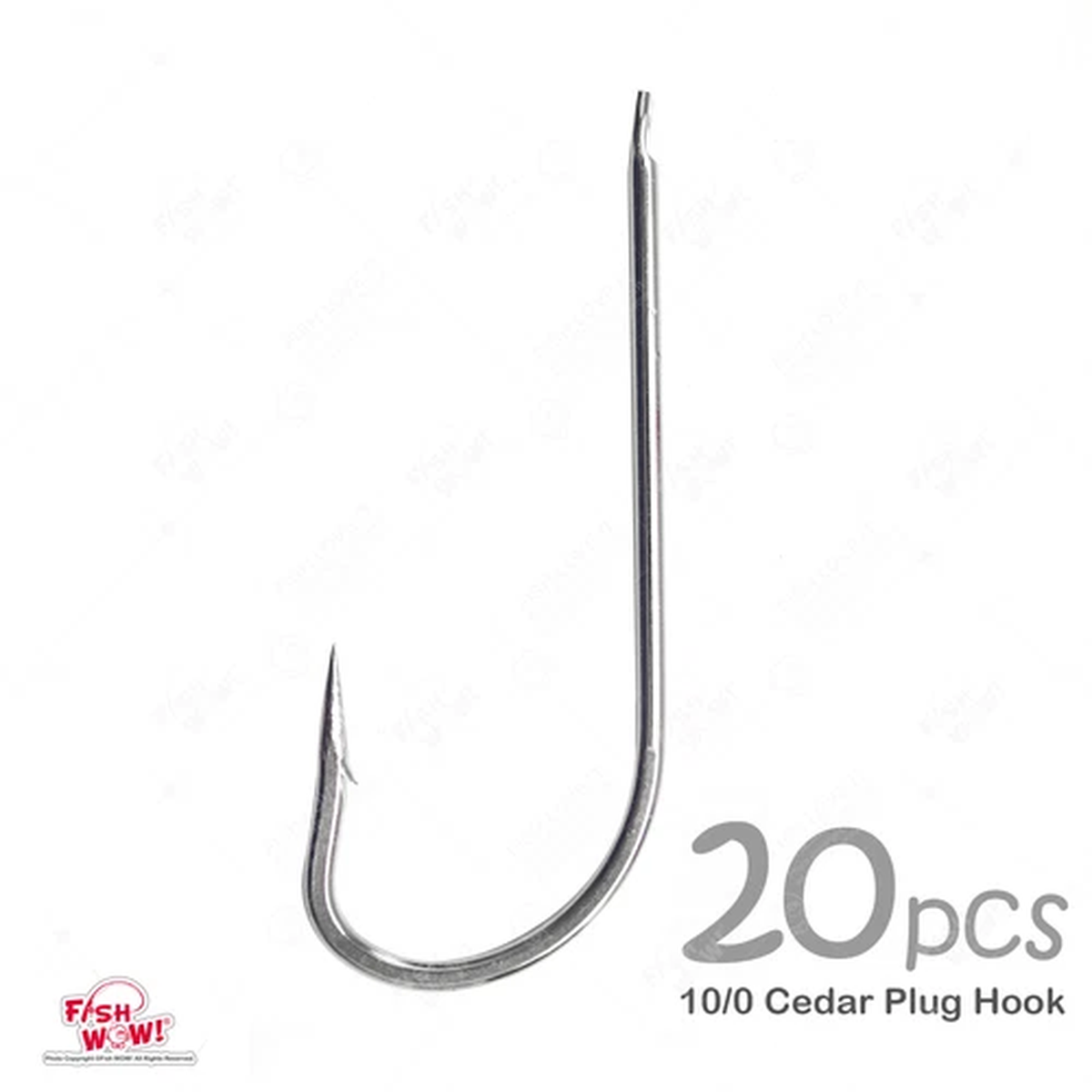 20pcs 10/0 Fish WOW! Fishing Cedar Plug Hook needle eye forged hook wide gap