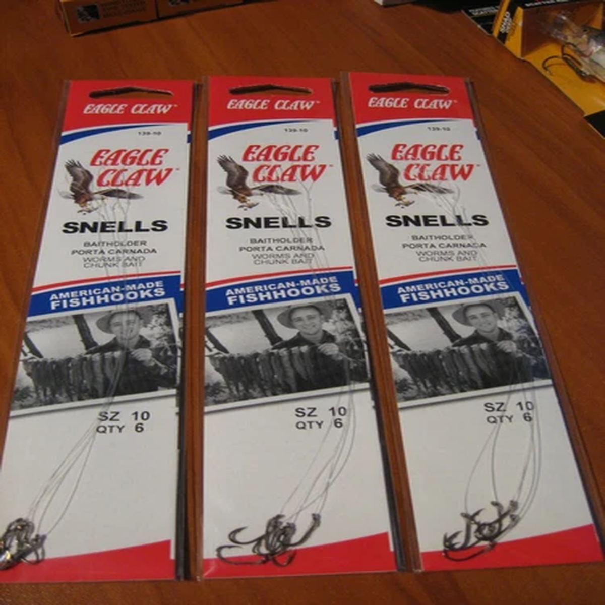 18 Snelled Eagle Claw 139 Bait Holder Baitholder Fishing Hooks Size 10
