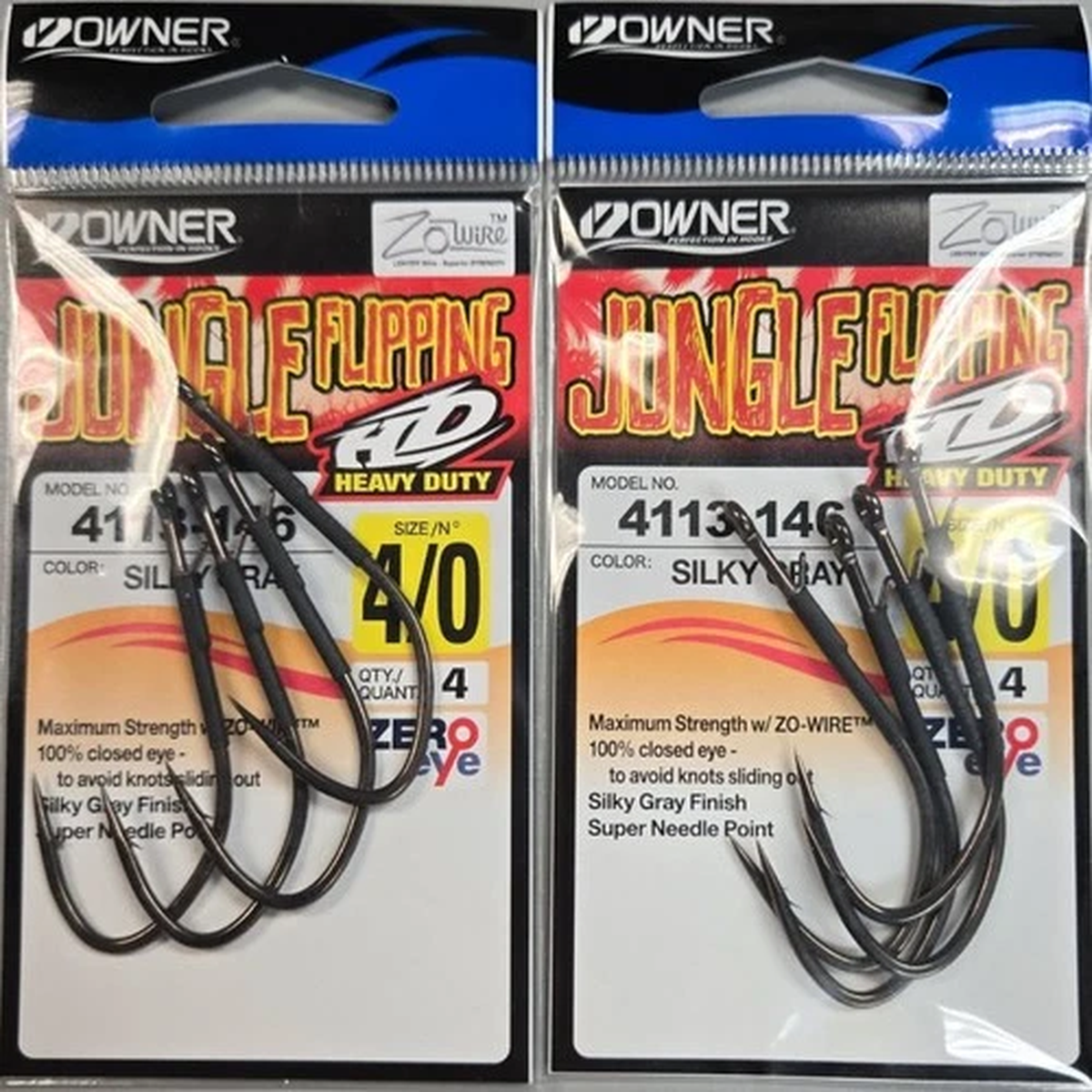 2-Owner Jungle Flipping Hook HD,  4/0  8 hooks total, Value BUY!!