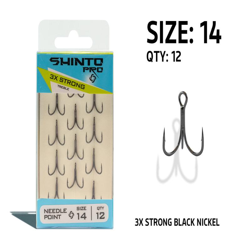 Shinto Pro 3X Strong Black Nickel Trebles - 14