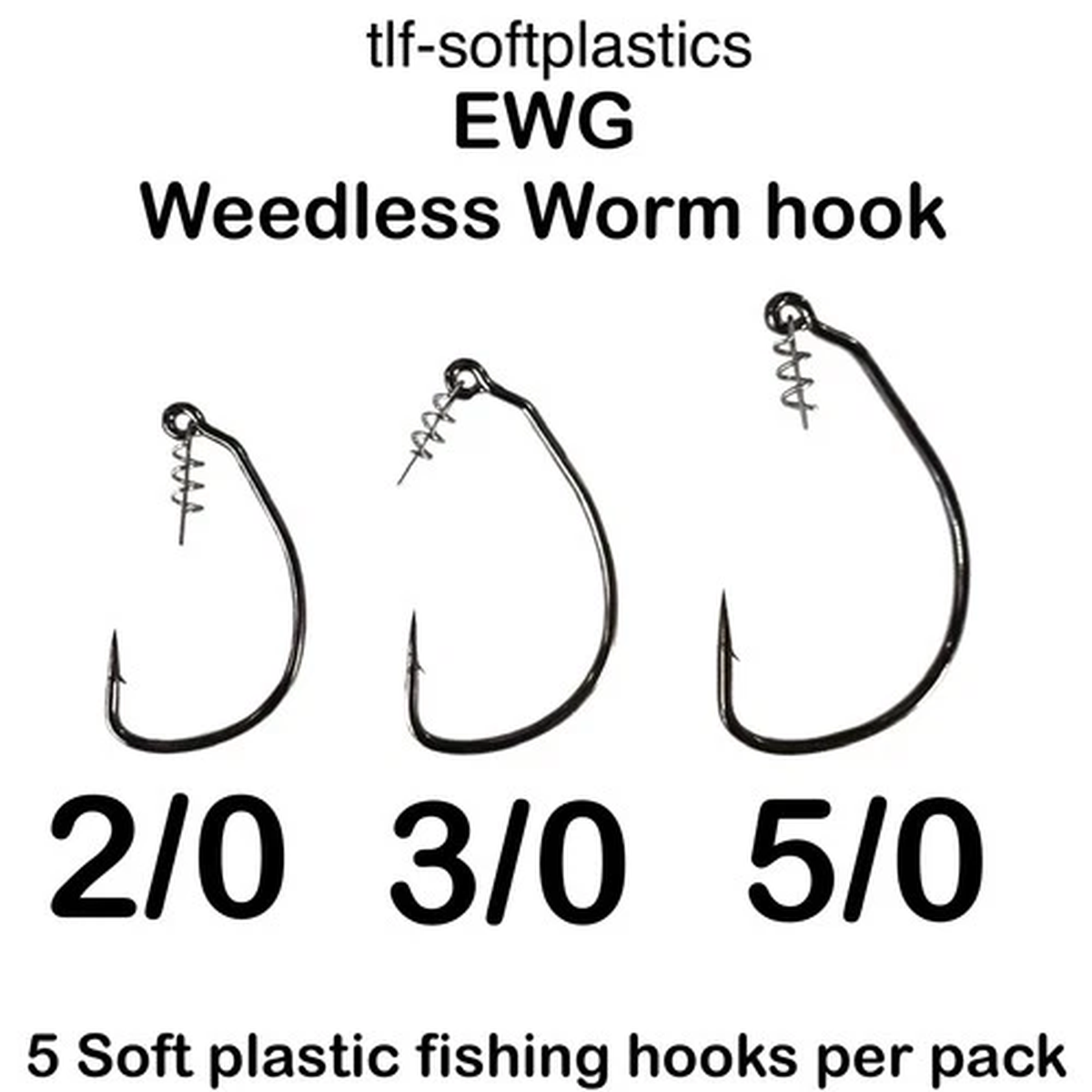 2/0, 3/0, 5/0 EWG WEEDLESS WORM HOOKS WITH CENTER PIN TWIST LOCK beast shape