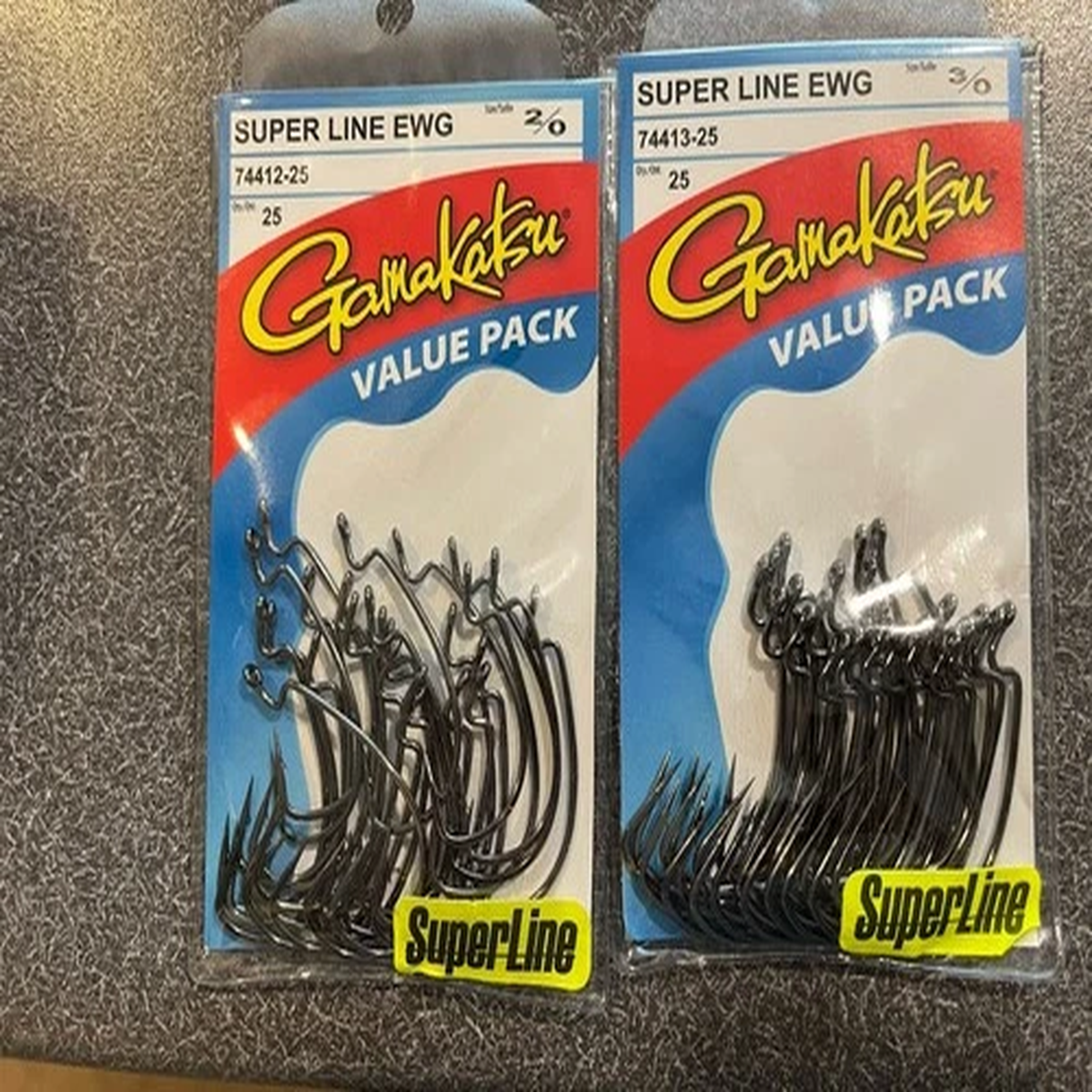 2 New 25ct Gamakatsu Super Line Hooks - 2/0 & 3/0 - Free  Ship