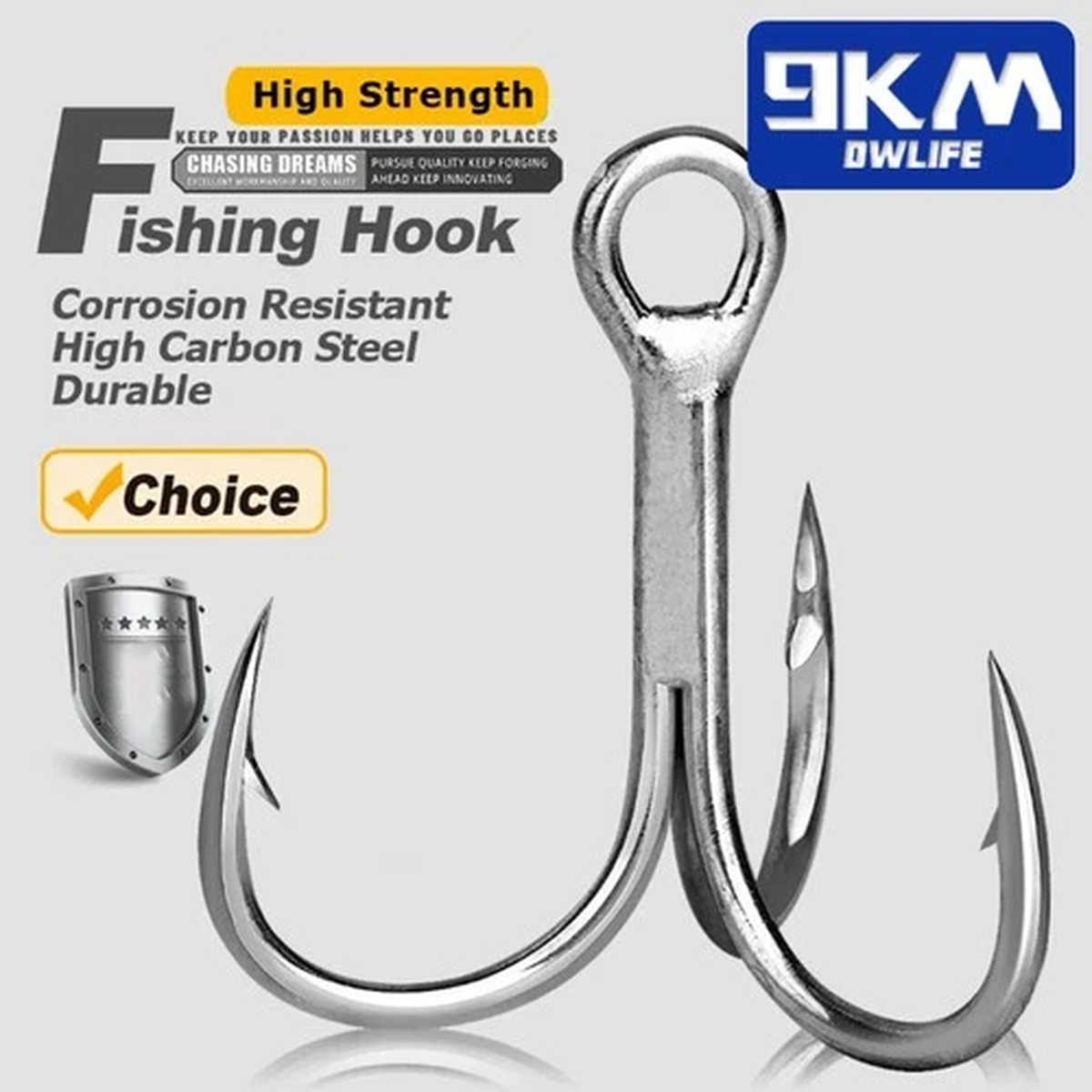 25Pcs 2X Strong High Carbon Steel Treble Hooks Fishing Triple Hooks Lure Hooks